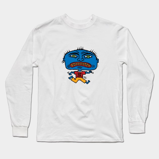 Blue Man Long Sleeve T-Shirt by steveskelton